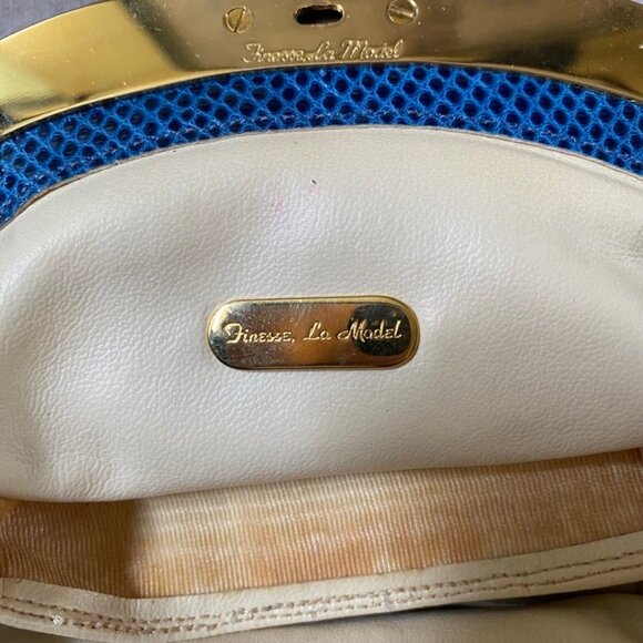 Vintage Finesse La Model Python Snakeskin Jeweled Convertible Clutch Purse RARE - Picture 10 of 14